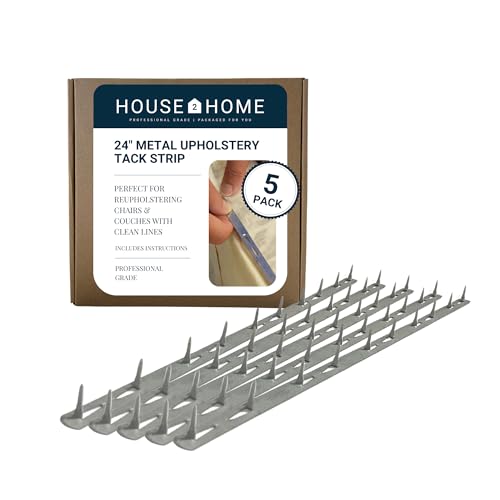 House2Home 24" Upholstery Metal Tack Strips, Fabric Reupholstery Supplies for Furniture, Couch, Chair, and Sofa, Includes Instructions, 5-Pack - Image 1