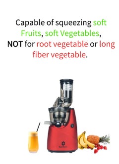 GearZone Cold pressed juicers, high juice yield for fruits and vegetables-Red Color  - Image 5