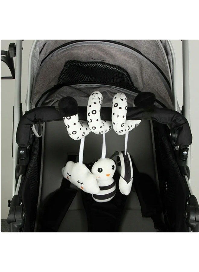 general New listing cartoon animal baby bed around toys with ringing black and white bee bed around baby toys - Image 4