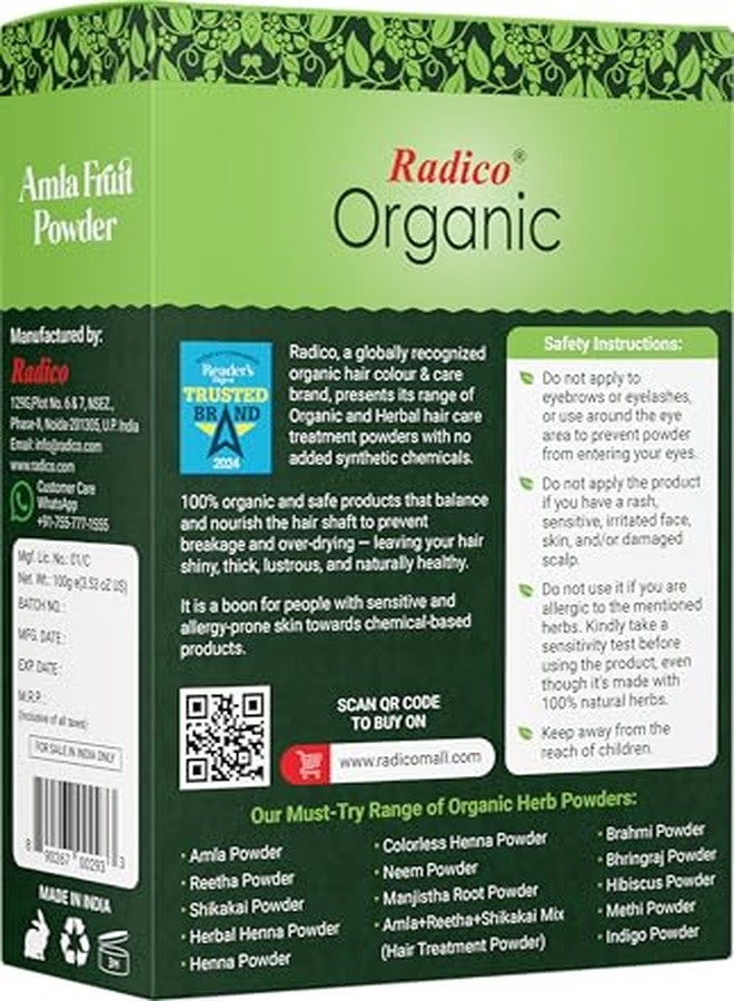 Radico Organic Amla Hair Treatment Powder - 100% Organic, 100% Natural Herbs For Soft, Shiny & Healthy Hair, Anti Hair Loss, Repair & Nourish Damaged Hair, Prevents Dandruff & Hair Thinning (100g) - Image 3