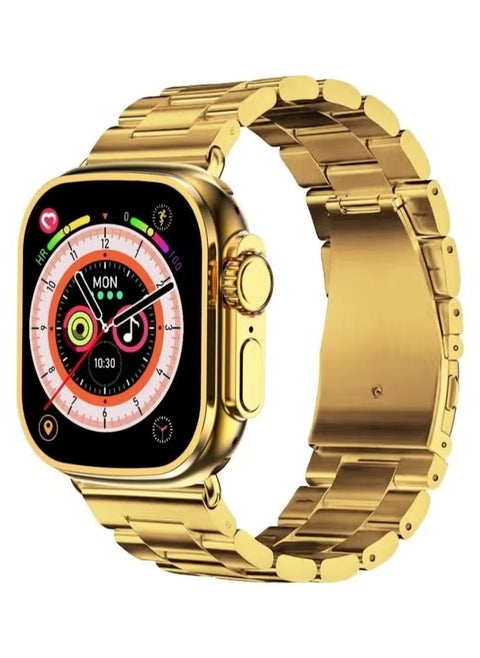 W&O X8 Ultra Max Smart Watch 8 Series 49mm Gold Edition New Arrival with Bluetooth Calling, Wireless Charging