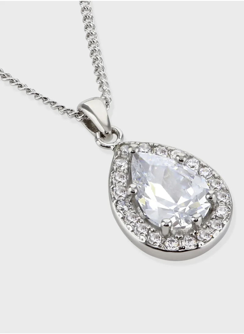 BUCKLEY LONDON Clear Sparkle Pear Pendant