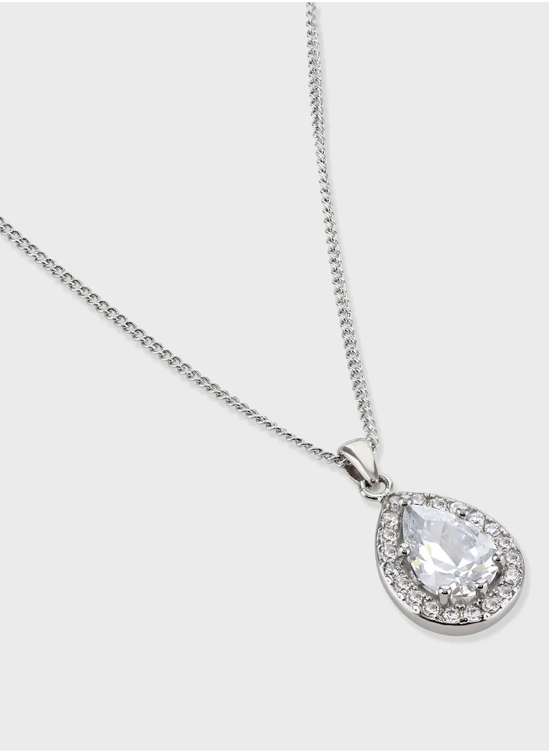 BUCKLEY LONDON Clear Sparkle Pear Pendant