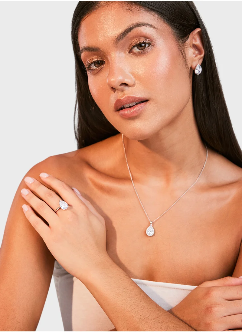 BUCKLEY LONDON Clear Sparkle Pear Pendant