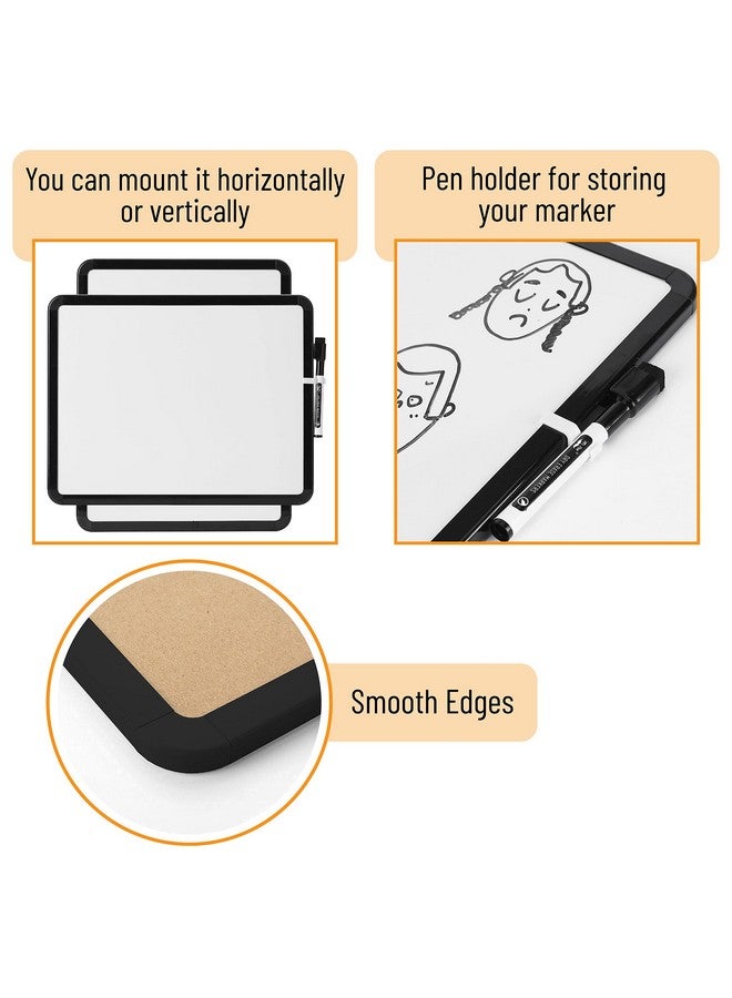مستر. بين - لوح مسح جاف، 14 بوصة × 11 بوصة مع قلم مسح جاف أسود، إطار أسود، لوح أبيض صغير، لوح مسح جاف صغير للثلاجة، لوح مسح جاف صغير - Image 4