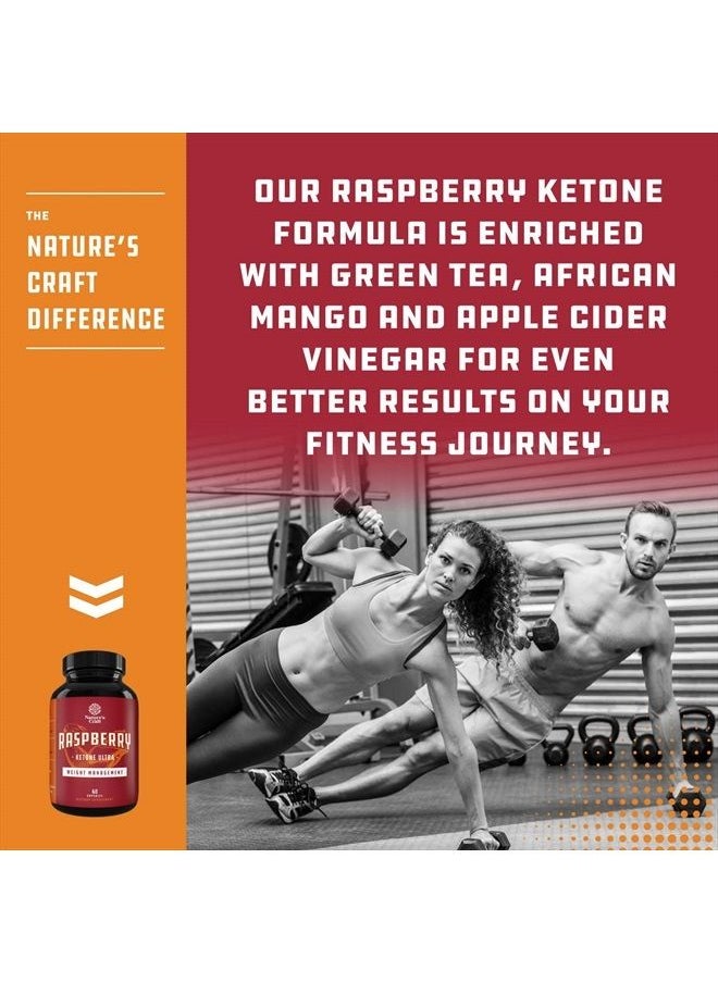Natures Craft - Blend of Raspberry Ketones, Green Tea Extract and African Mango – Lose Weight Faster – Potent Ingredients to Speed Up Weight Loss, Suppress Appetite & Burn Fat – 60 Capsules - Image 1
