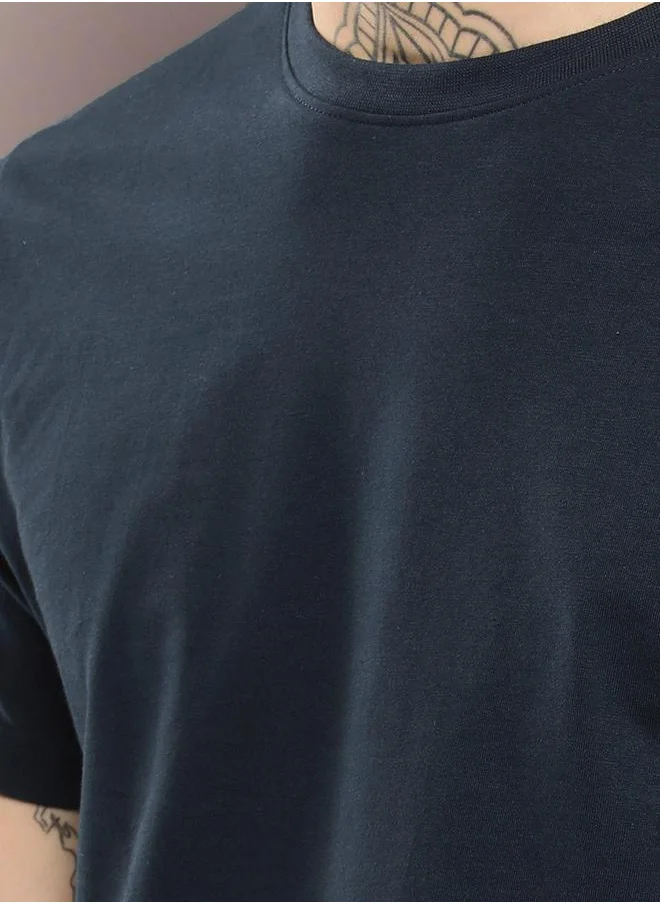 Dillinger Plain Cotton Regular Fit T-Shirt by Styli