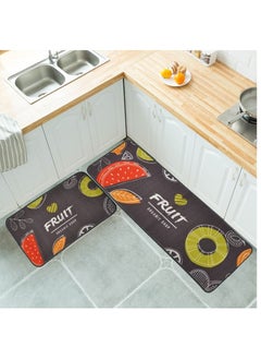 Y&D Bestdeal decorative kitchen rugs 2 pieces non-slip rubber backing doormat runner area mats sets, grey (40X60+40X120cm)  - Image 3