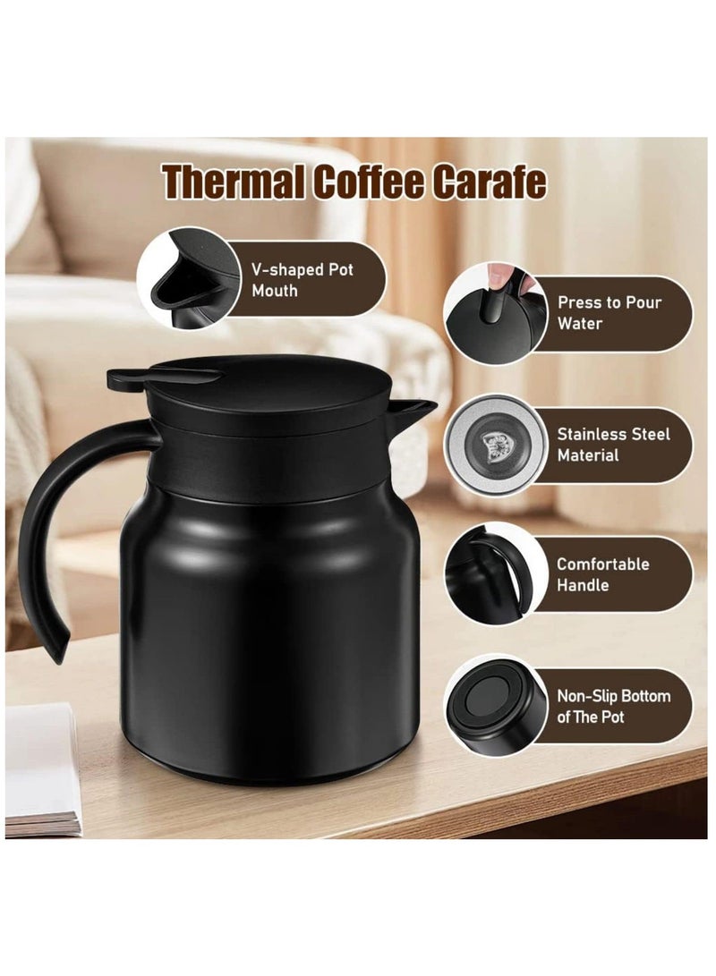 Thermal Coffee Carafe 28 Oz Coffee Carafes Tea Pot for Keeping Hot Stainless Steel Coffee Double Walled Vacuum Thermal Carafe Insulated Coffee Dispenser with Removable Tea Infuser - Image 3