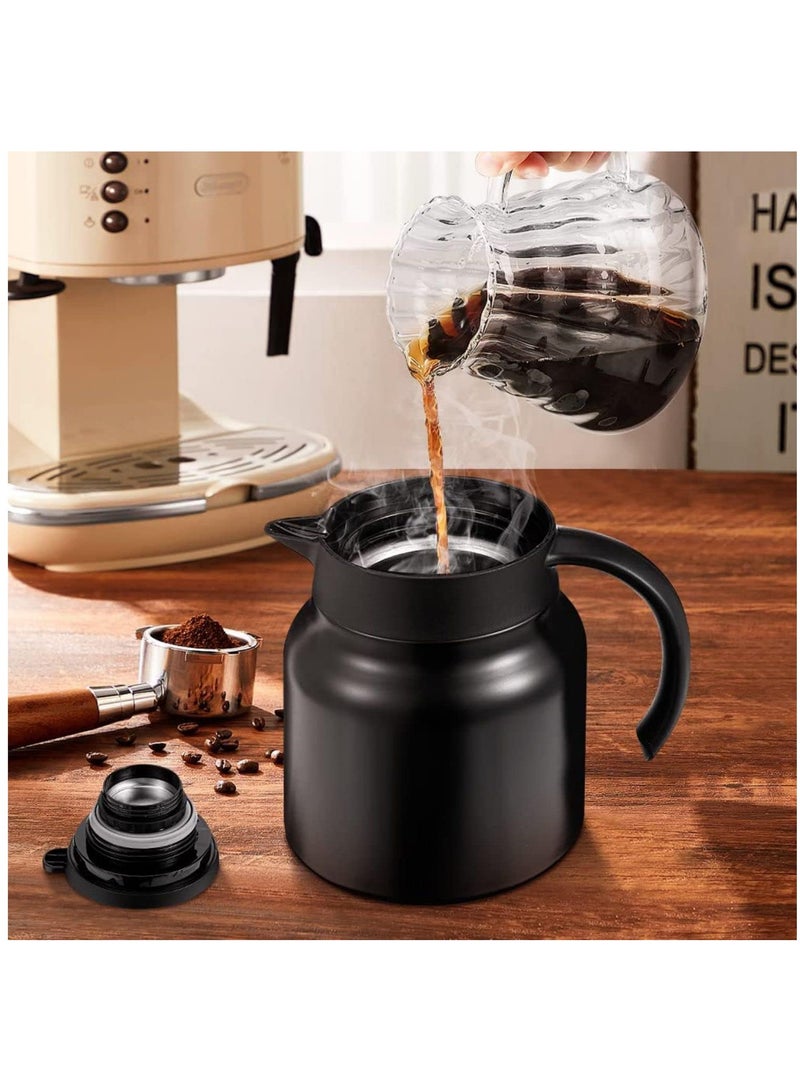 Thermal Coffee Carafe 28 Oz Coffee Carafes Tea Pot for Keeping Hot Stainless Steel Coffee Double Walled Vacuum Thermal Carafe Insulated Coffee Dispenser with Removable Tea Infuser - Image 2