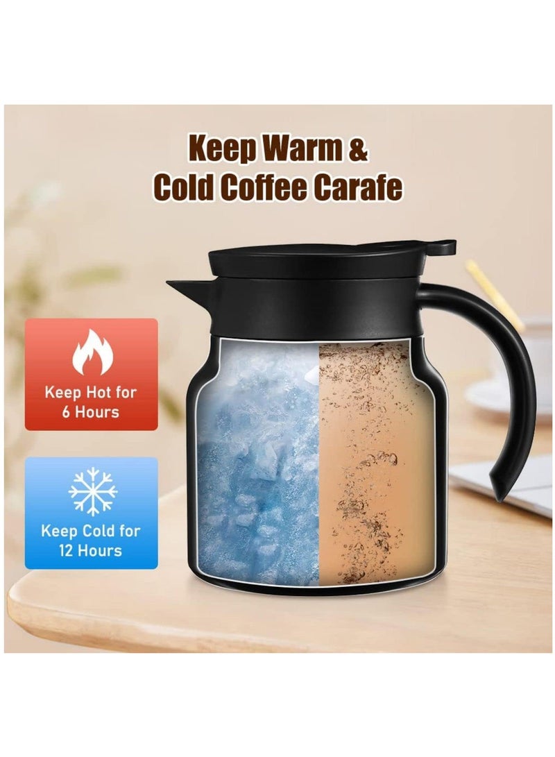 Thermal Coffee Carafe 28 Oz Coffee Carafes Tea Pot for Keeping Hot Stainless Steel Coffee Double Walled Vacuum Thermal Carafe Insulated Coffee Dispenser with Removable Tea Infuser - Image 4