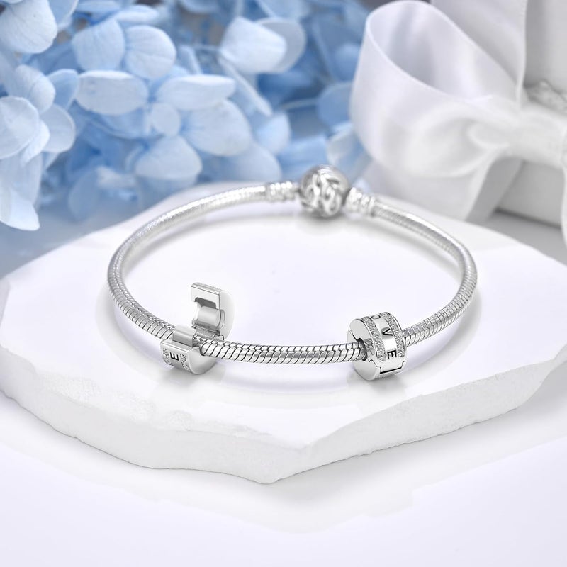 DALARAN Stopper Beads for Bracelets 925 Sterling Silver Clip Spacer Charm Bracelet Stoppers - Image 4