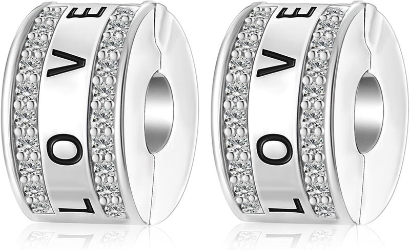 DALARAN Stopper Beads for Bracelets 925 Sterling Silver Clip Spacer Charm Bracelet Stoppers - Image 1