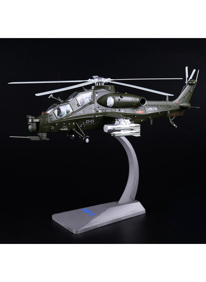 Alloy Aircraft Model Armed Helicopter Aircraft 1:48 Metal Ornaments Wuzhi Shizhi 20 Finished Aircraft Model Ornaments-Color:[Sound And Light Version] Wuzhi Ten Camouflage Green-No Bracket  - Image 2