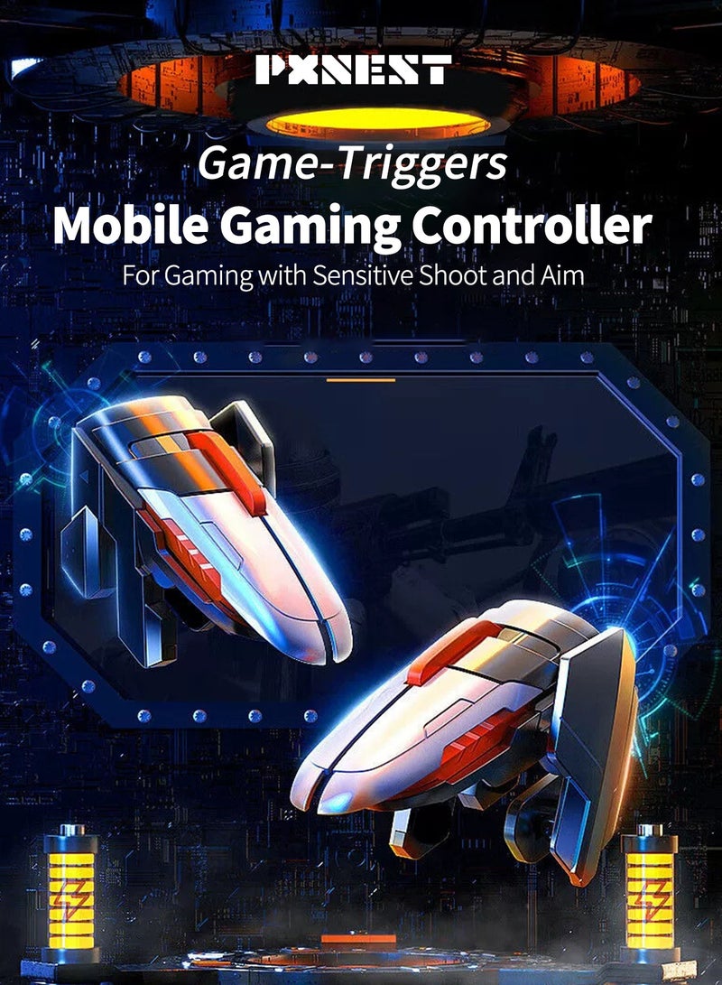 بيكسنست أزرار تحكم (Triggers) لألعاب الموبايل (PUBG) - وحدة تحكم للألعاب بـ 6 أصابع - أزرار إطلاق نار عالية الاستجابة - لا تتطلب بطارية - متوافقة مع أجهزة iPhone و Android - Image 2