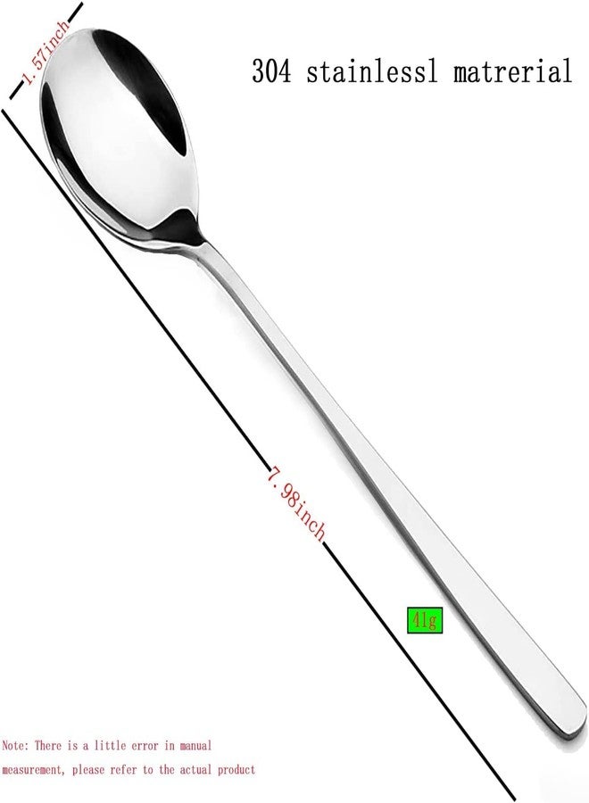 Eletree Stainless Steel Large and Heavy Duty Round Korean Spoons, Asian Spoon, Dinner with Long Handle Kitchen Dining Tableware,Mirror Polished Spoons (Silver, Pack of 4) - Image 2