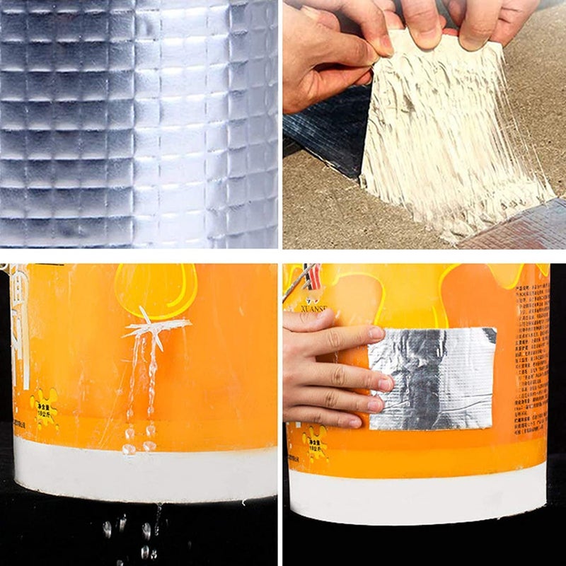 Styxon Waterproof Aluminum Foil Rubber Tape | 5 inch | Flashing Leak Proof Patch For Outdoor Roof Flashing, Surface Crack, Pipe Repair Tape, 5M, Silver - Image 5