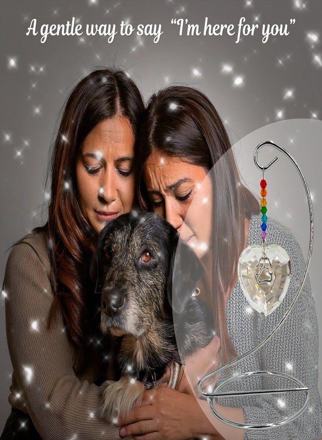 OtterPets Dog Memorial Gifts for Loss of Dog, Rainbow Bridge Crystal Heart and Paw Suncatcher, Pet Memorial Gifts for Dogs, Pet Loss Sympathy Gift, Dog Remembrance Gift - Image 4