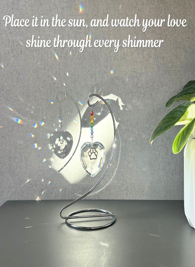 OtterPets Dog Memorial Gifts for Loss of Dog, Rainbow Bridge Crystal Heart and Paw Suncatcher, Pet Memorial Gifts for Dogs, Pet Loss Sympathy Gift, Dog Remembrance Gift - Image 2