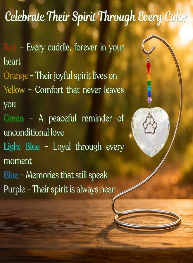 OtterPets Dog Memorial Gifts for Loss of Dog, Rainbow Bridge Crystal Heart and Paw Suncatcher, Pet Memorial Gifts for Dogs, Pet Loss Sympathy Gift, Dog Remembrance Gift - Image 5