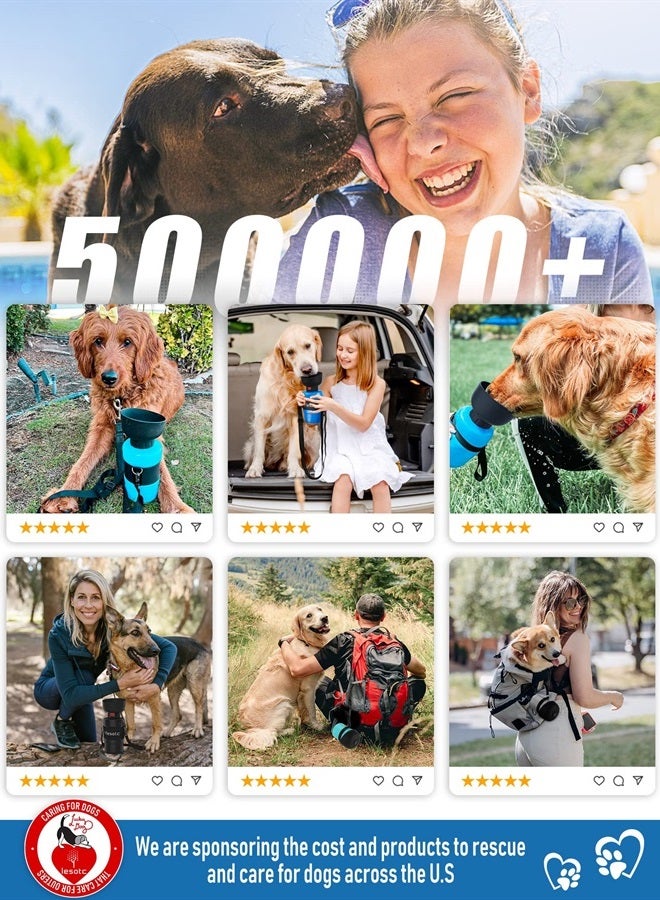 lesotc زجاجة ماء للكلاب قابلة للطي محمولة 2023 من لي أو تي سي، موزع ماء للكلاب، زجاجة ماء كبيرة للكلاب، زجاجة ماء سفر للكلاب للمشي في الهواء الطلق، التنزه، السفر، خفيفة الوزن - Image 5