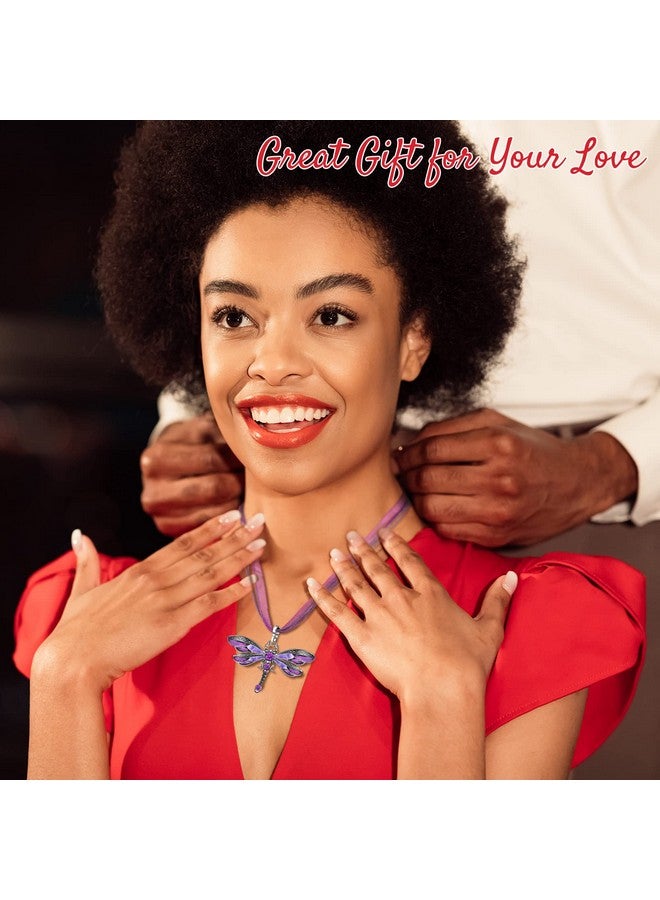 Mtlee Dragonfly Necklace 3 Pieces Bohemian Dragonfly Jewelry For Women Dragonfly Charm Pendant Colorful Enamel Vintage Ethnic Multilayer Chain(Purple, Blue, Green) - Image 5
