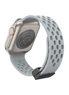 Generic Replacement Strap Magnetic Clasp Silicone Watch Band For Apple Watch Ultra 49mm&Watch Ultra 2 49mm / Series 9&8&7 45mm / SE 3&SE 2&6&SE&5&4 44mm / 3&2&1 42mm Cloud Grey 