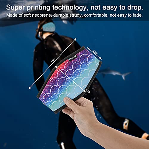 Homakover Neoprene Mask Strap Cover, Reflective Diving Mask Straps Hair Protector Wrap for Dive and Snorkel Masks Water Sports (Fish scales) - Image 2