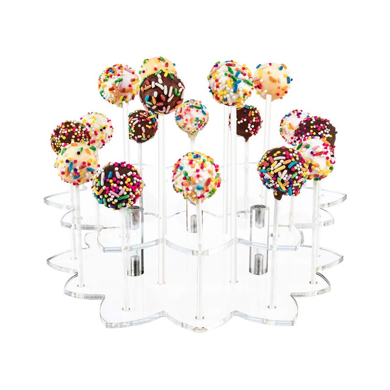 YestBuy Cake Pop Display Stand 19 Hole Cake Pop Holder Lollipop Holder for Weddings Birthday Parties Anniversaries Gift Halloween Christmas Candy Decorative Clear