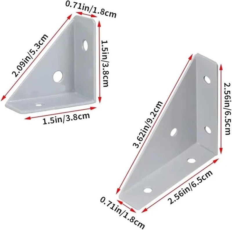 Small Angle Brackets 48pcs Heavy Duty Corner Braces Furniture Fasteners For Desk Bed Shelves - Image 4