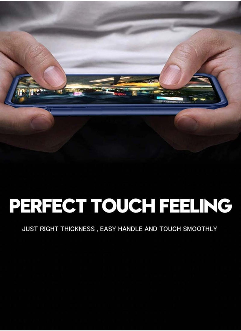 Realme C75 4G 2024 Hybrid Silicone with Translucent Back Protective Lens Shield Case Cover - Navy Blue
