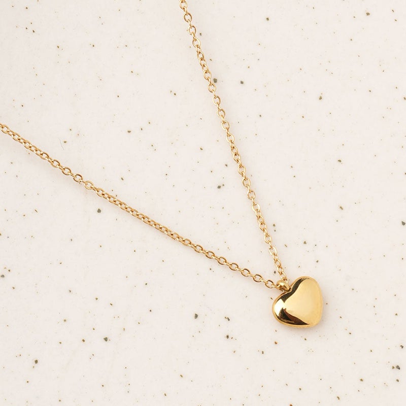 Palmonas 18K Gold Tone Plated Golden Matte Heart Pendant For Women - Waterproof & Anti-Tarnish - Image 2
