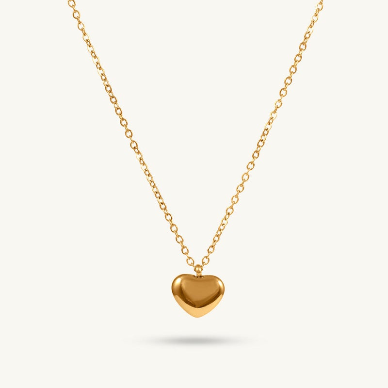 Palmonas 18K Gold Tone Plated Golden Matte Heart Pendant For Women - Waterproof & Anti-Tarnish - Image 1