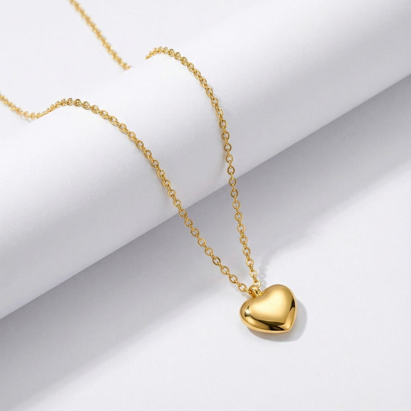 Palmonas 18K Gold Tone Plated Golden Matte Heart Pendant For Women - Waterproof & Anti-Tarnish - Image 4