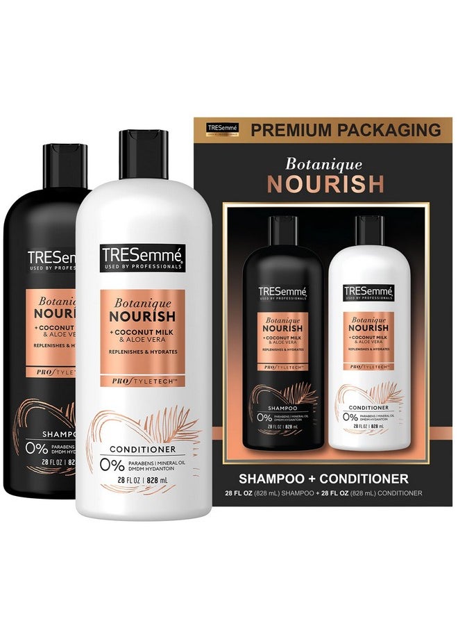 TRESemmé TRESemmé Shampoo and Conditioner Set, Botanique Nourish - Anti-Frizz Hair Products with Coconut Milk & Aloe Vera, 28 Oz Ea  - Image 2