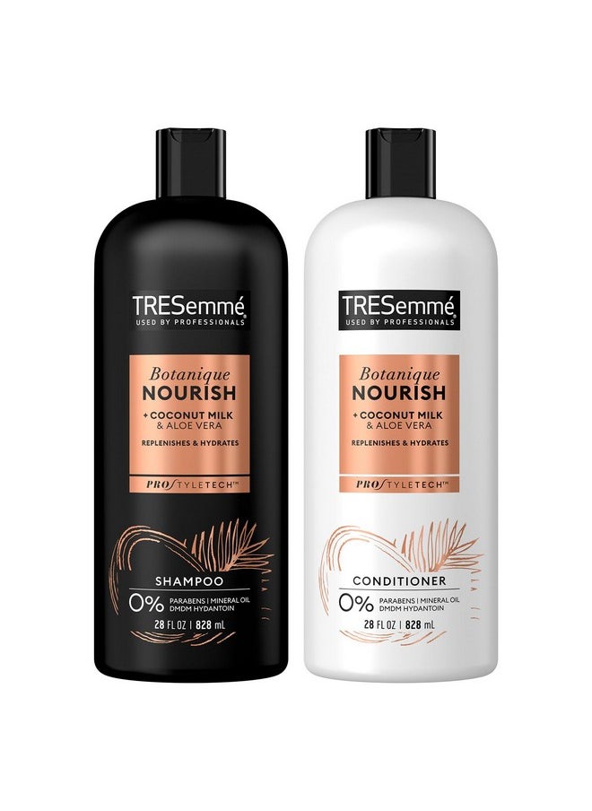 TRESemmé TRESemmé Shampoo and Conditioner Set, Botanique Nourish - Anti-Frizz Hair Products with Coconut Milk & Aloe Vera, 28 Oz Ea  - Image 1