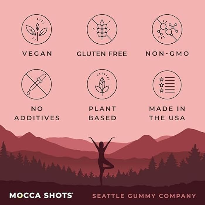 SGC Highest Concentration 100mg Caffeine per Gummy, 2 Gummies per Pack, 6-Pack Mocca Shots Sugar-Free Strawberry Plant-Based nootropic Instant Energy with Ginkgo biloba, Theobromine. - Image 4