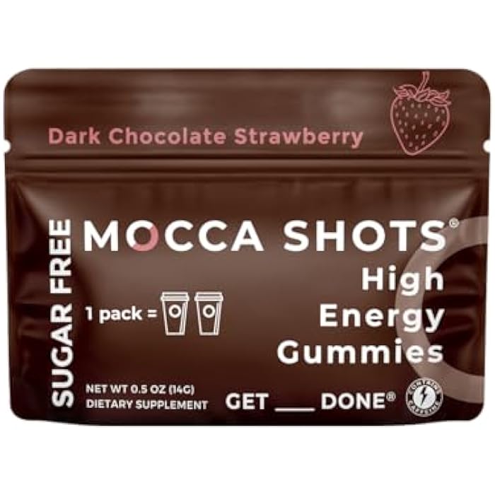 SGC Highest Concentration 100mg Caffeine per Gummy, 2 Gummies per Pack, 6-Pack Mocca Shots Sugar-Free Strawberry Plant-Based nootropic Instant Energy with Ginkgo biloba, Theobromine. - Image 5