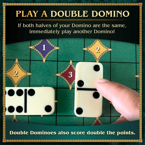 Calliope Games Double Double Dominoes - Mexican Train Domino Board Game With a Twist - Family Game For Game Night -2-4 Players - Image 5