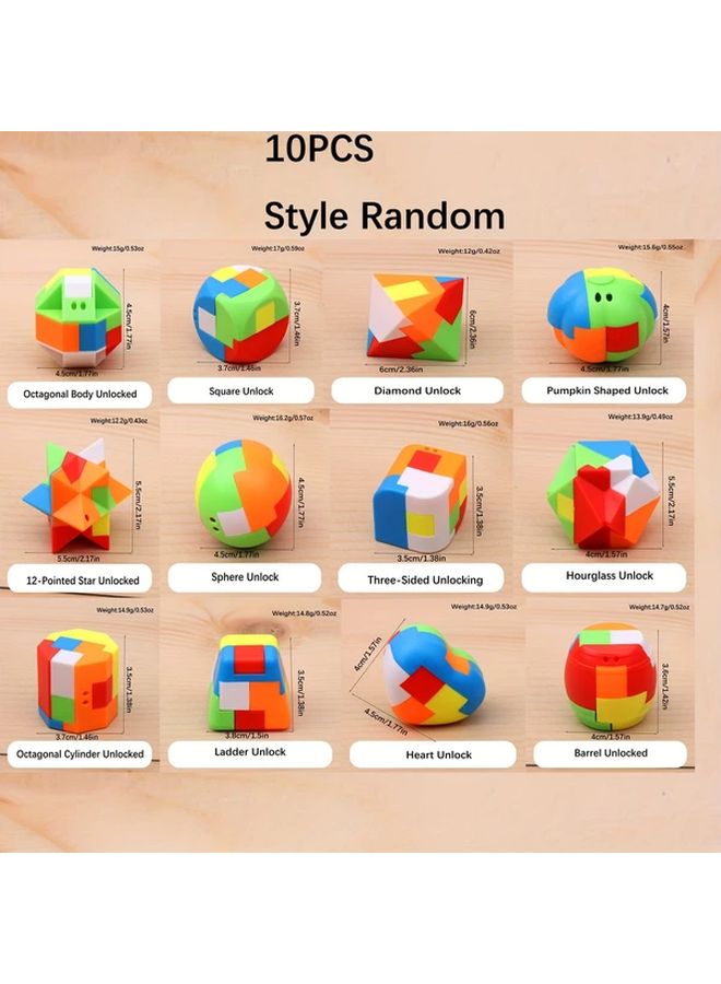 10 قطع ألغاز عشوائية لتحدي العقل للأطفال، ألعاب منطقية تعليمية متشابكة - Image 1