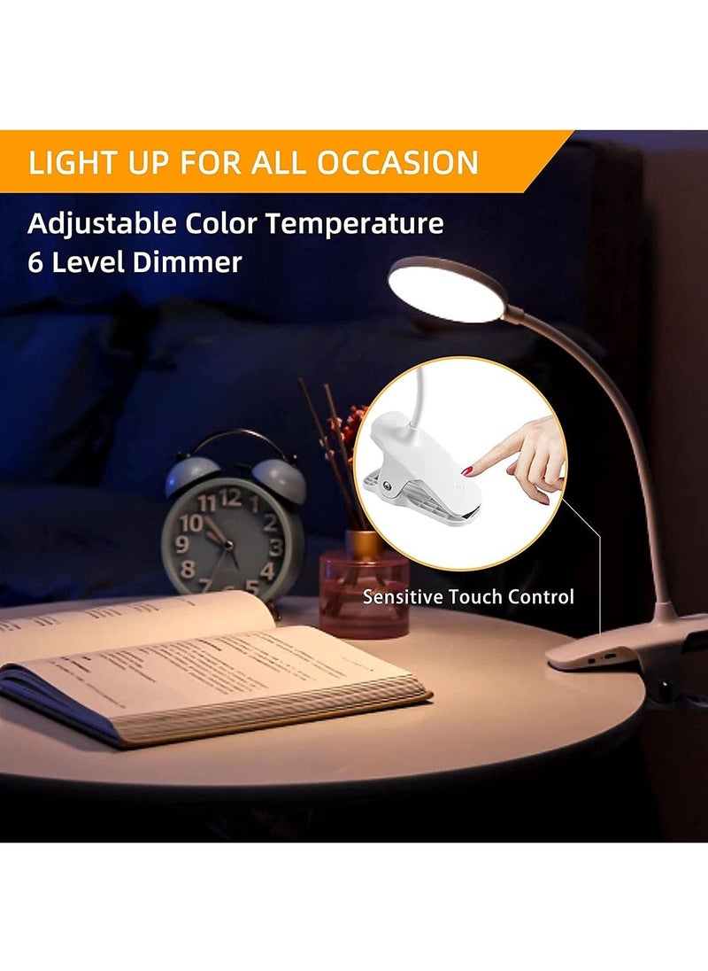 Generic - Book Light for Reading at Night in Bed, Reading Light Clip on Book, 360° Booklight,3 Color Modes with 3 Brightness Levels, Eye Protection Book Light Rechargeable Clip Light - Image 1