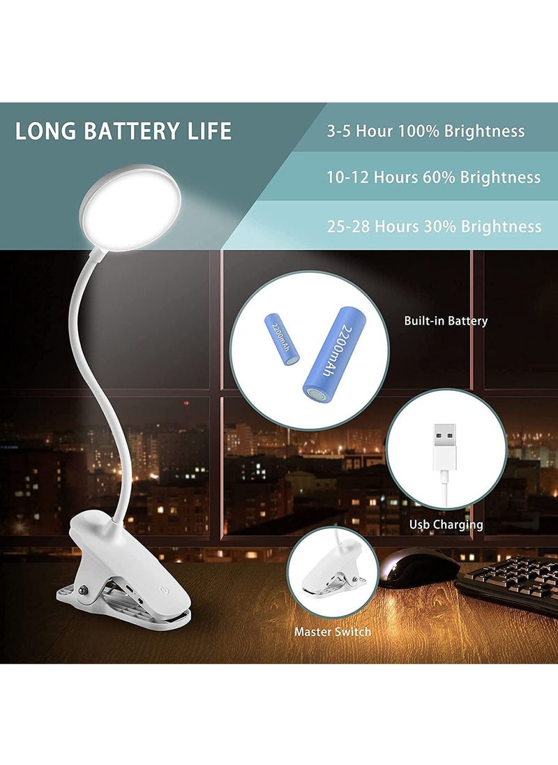 Generic - Book Light for Reading at Night in Bed, Reading Light Clip on Book, 360° Booklight,3 Color Modes with 3 Brightness Levels, Eye Protection Book Light Rechargeable Clip Light - Image 1