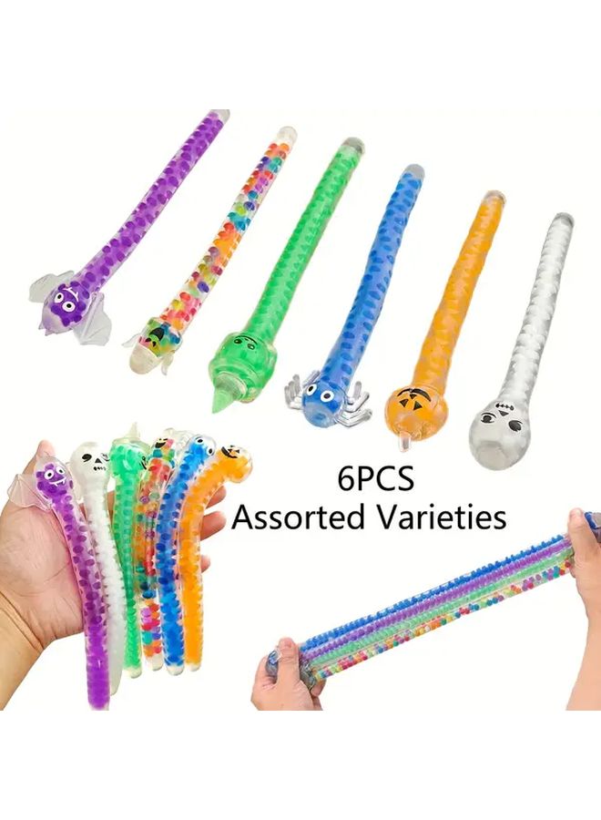 6Pcs Halloween Squeeze Toys Soft Rubber Bat Pumpkin Spider Stress Relief Fidget - Image 1