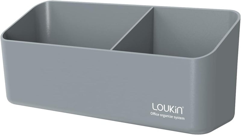 لوكين حامل الأقلام المغناطيسية واللاصقة من Loukin، صينية للإكسسوارات الممحاة الجافة، منظم تخزين مغناطيسي للسبورات البيضاء، الزجاج أو الثلاجات (لون رمادي) - Image 1