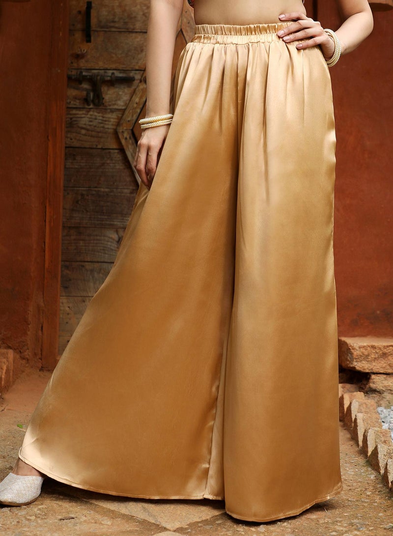  قصة Women's Tan Brown Geometric Kurti With Palazzo  - Image 5