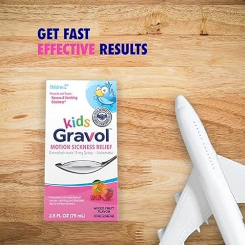 Gravol جرابول للأطفال سائل لتخفيف دوار الحركة والوقاية من الغثيان، 2.5 أونصة سائلة (75 مل) - Image 2
