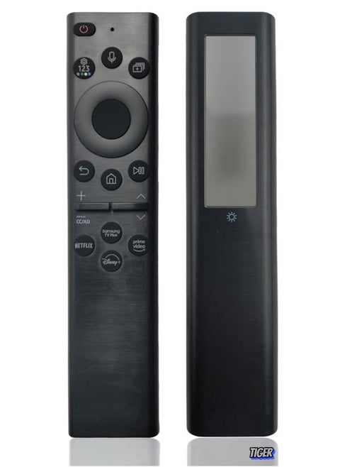 Original OEM BN59-01385A 2021 Model Solar Voice Remote Control for Samsung Smart TVs, Compatible with Neo QLED, The Frame, and Crystal UHD Series, Eco-Friendly Solar Charging, Voice Control, Touchpad