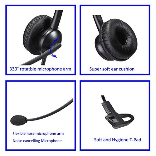 MAIRDI Telephone Headset with Noise Canceling Microphone & HIS Cable for Avaya IP 1608 1616 9601 9608 9611 9611G 9620 9621 9640 9641 9650 9670 J139 - Image 5
