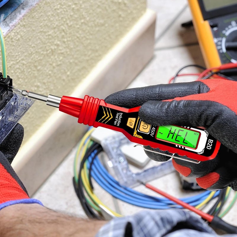 قلم كاشف الجهد الأحمر بشاشة رقمية - أداة متعددة الوظائف لفحص الكهرباء - Image 4