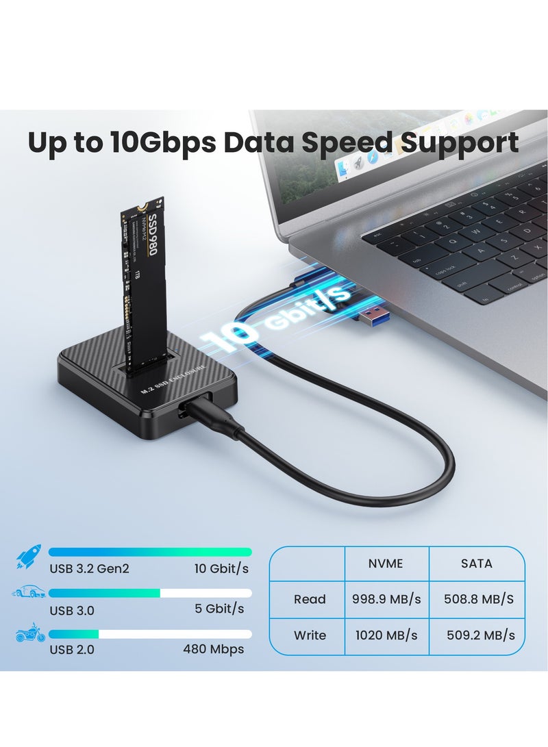 Joyelink Joyelink M.2 NVME/SATA SSD Enclosure Reader,USB 3.0/3.2 Gen 2 10Gbps Desktop M.2 SSD Enclosure Adapter with RTL9210B Chipset - Image 2